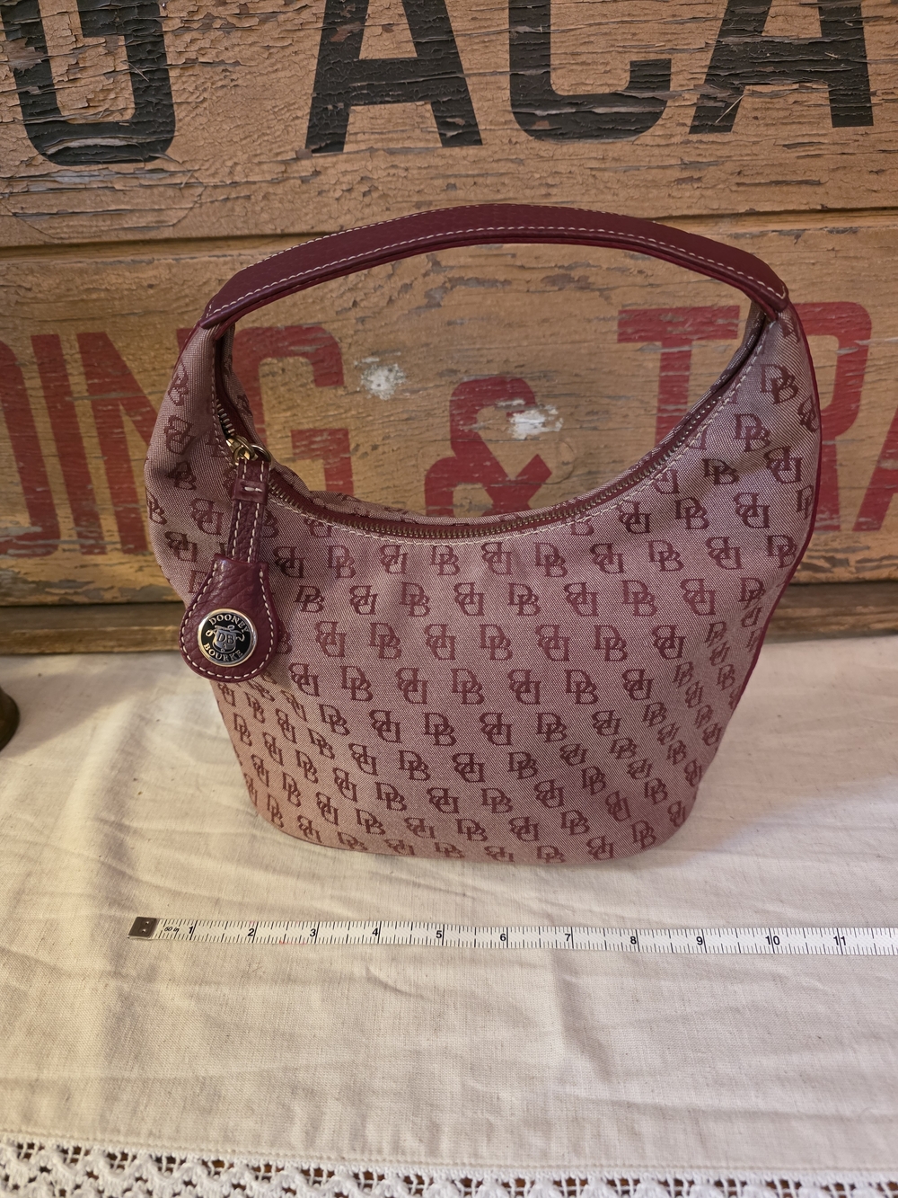 Dooney & Bourke Burgundy Signature Hobo Bag